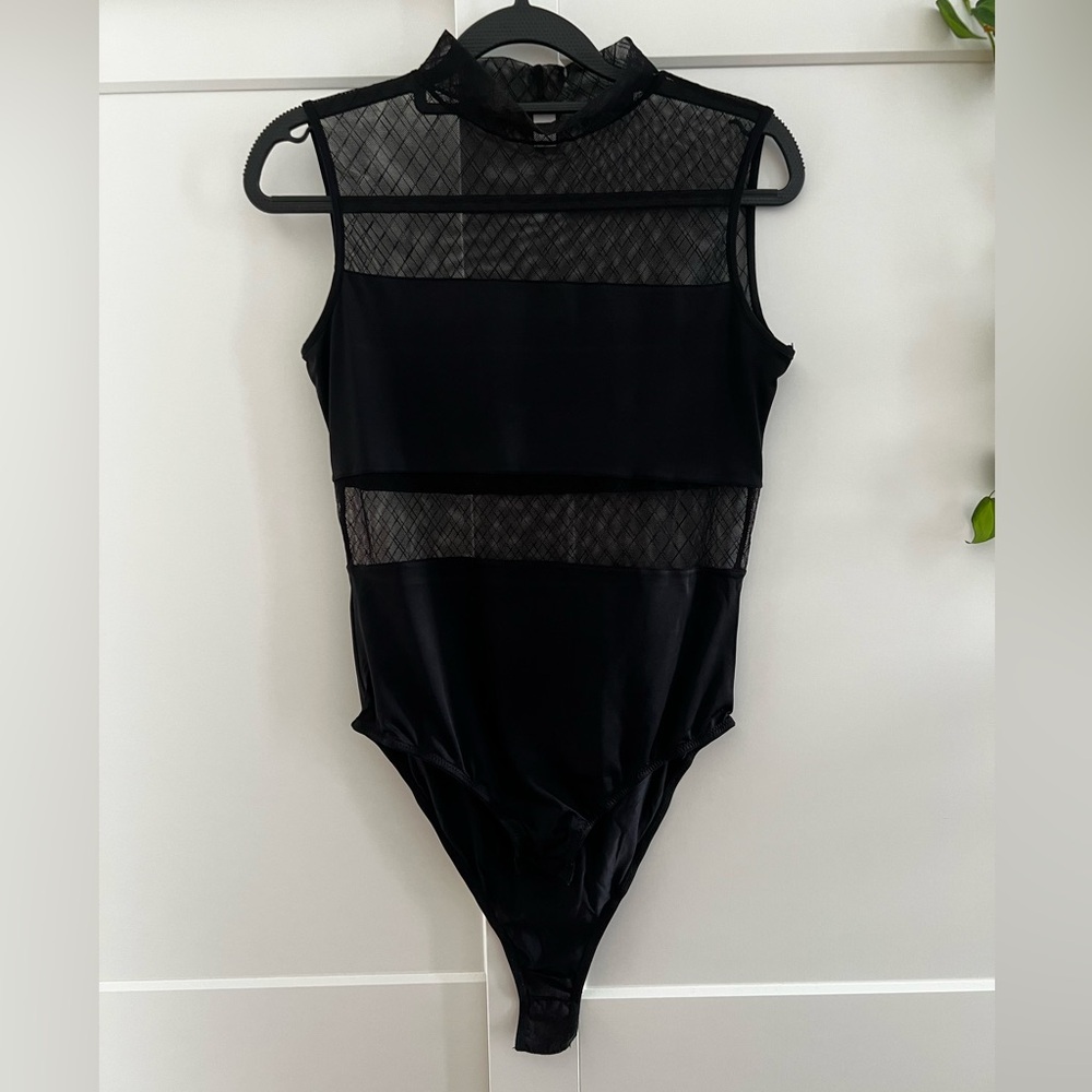 Bras N Things Black Mesh Bodysuit